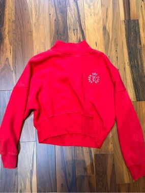 wild fable Red Knit Top with Black Logo Tag